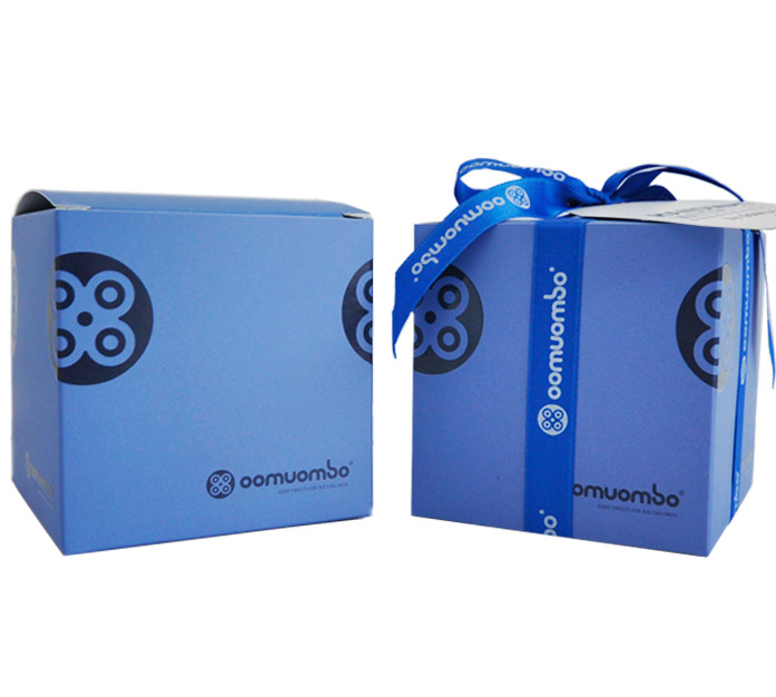Caja de cartón azul para chuches – 500 gr – Oomuombo