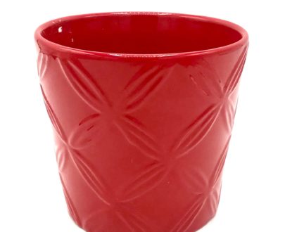 Cubo de ceramica rojo-0